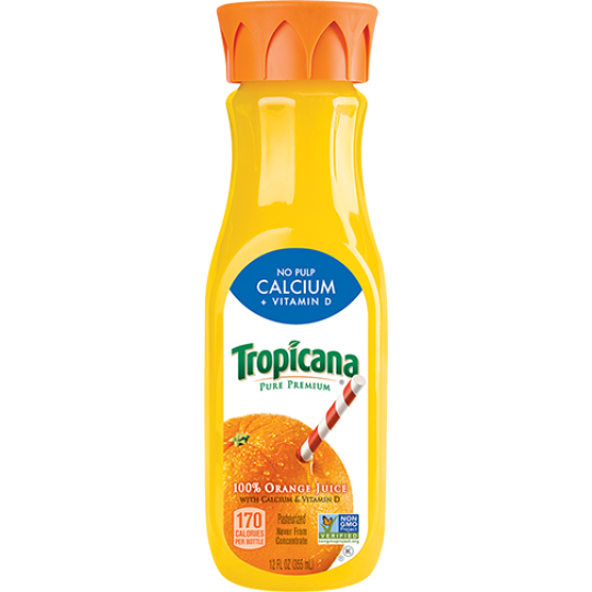 12oz Tropicana Orange Juice No Pulp with Calcium & Vitiman D